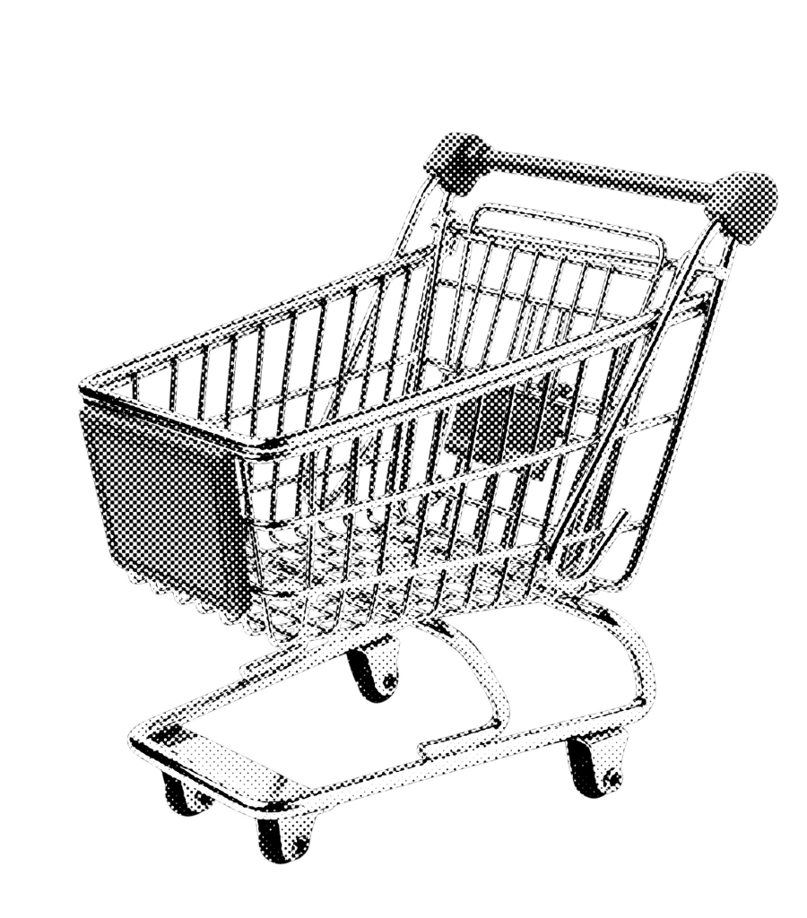 imagem pixelada de um carrinho de compras